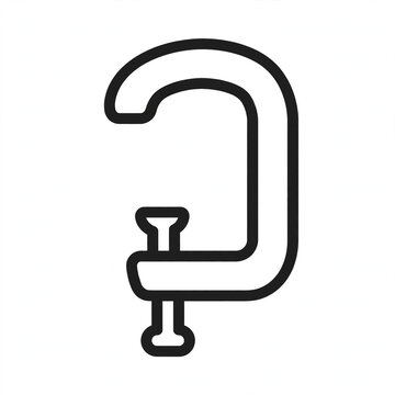 G-clamp line icon - woodworking tool