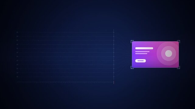 Programmatic Ad Auction Real Time Bidding Race Neon Infographic Seamless Loop