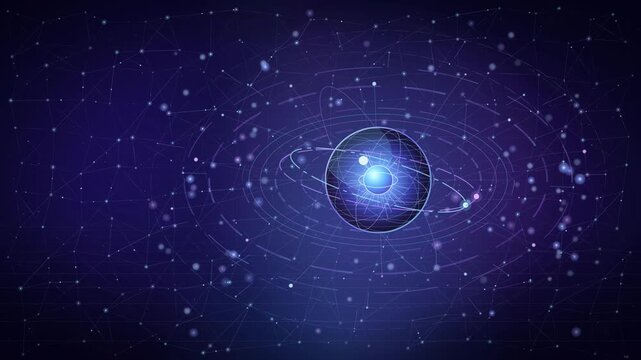 Quantum computing core featuring glowing abstract energy layers