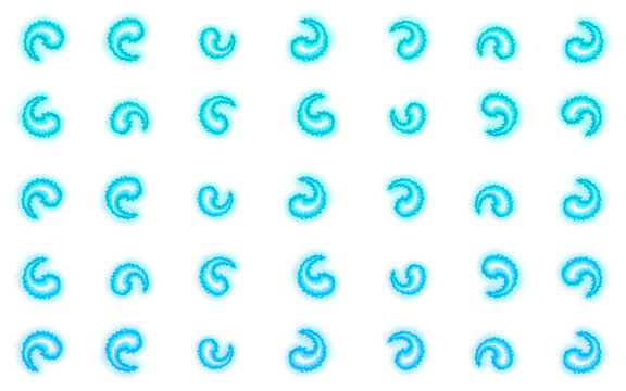 Seamless pattern with swirling blue fireballs background