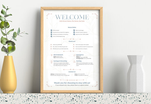 Home Rental Welcome Guide Poster