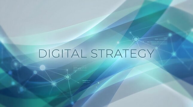 Abstract Digital Transformation Layer Architecture Innovative Digital Strategy Concept with Abstract Blue and Green Tech Network Wave Design