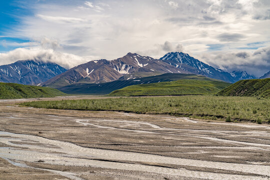 Alaska mountains, glacier, forest, view of Homer spit