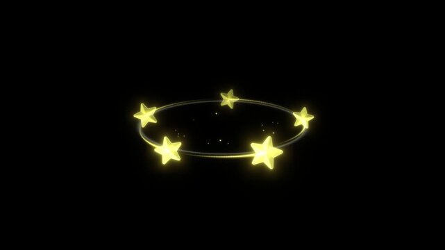 Daze yellow stunned seamless loop isolated on black background, 4K VFX element