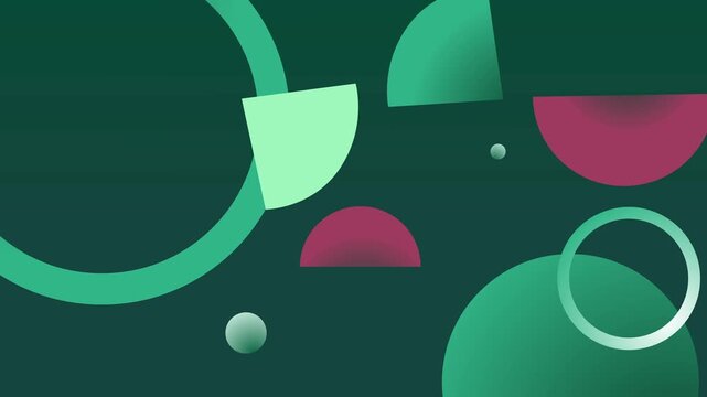 Abstract geometric composition circles half circles and rings background animation