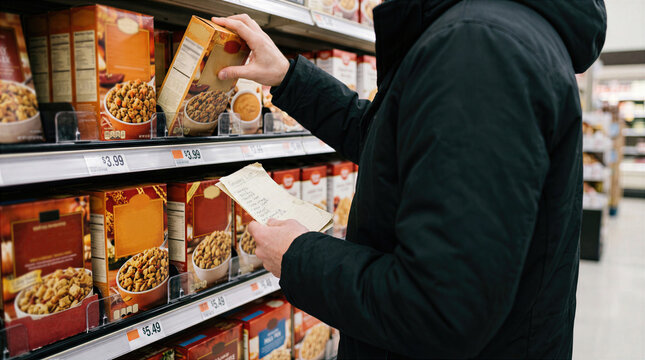 Comparing grocery prices while shopping for stuffing