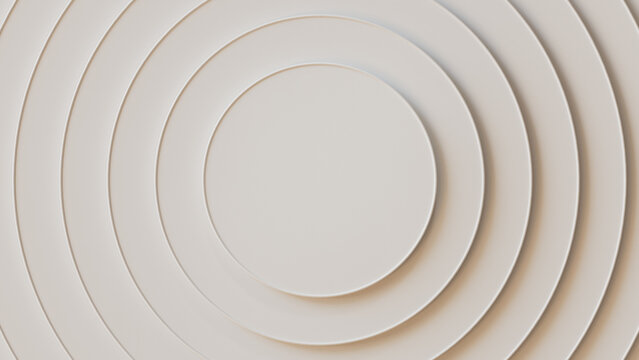 3D Background of White Nested Ring Shapes