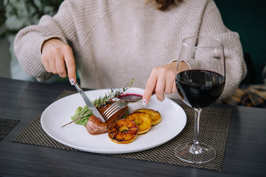 Barbecue dry aged wagyu flank steak with pineapples and chimichurri