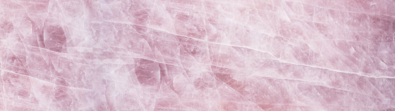 Pink rose quartz texture background banner panorama