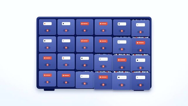 Card Catalog Drawers Data Archive Search Animation