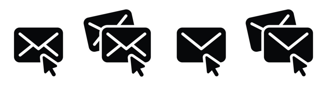 Mail message click icon illustration
