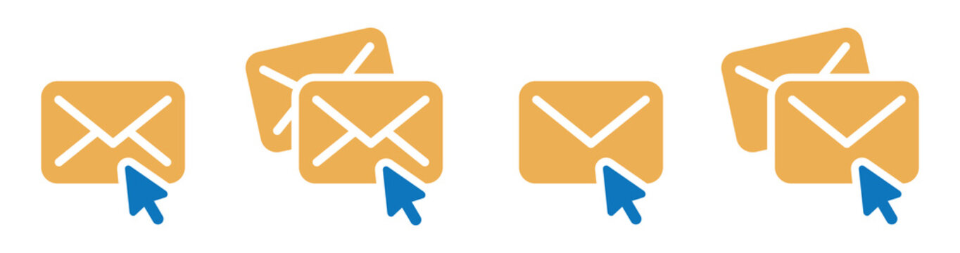 Mail message click icon illustration