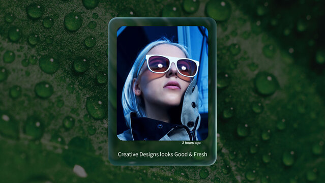 Futuristic Glass Social Media UI Card