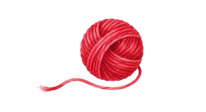 Red wool knit yarn