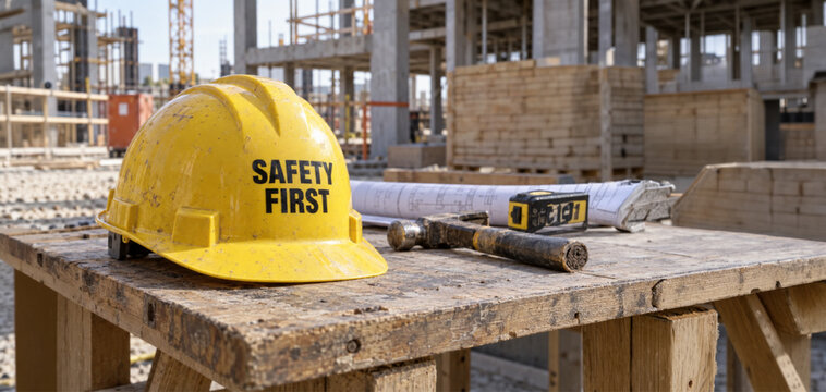 construction site with crane and building