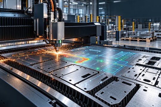 AI Optimized CNC Laser Cutting of Sheet Metal with Thermal Process Monitoring