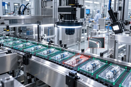AI Vision Inspection Detecting Defective Sealed Medical Devices on Conveyor