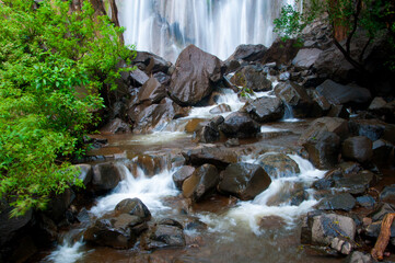 Beautiful waterfall in forest. © CRSHELARE