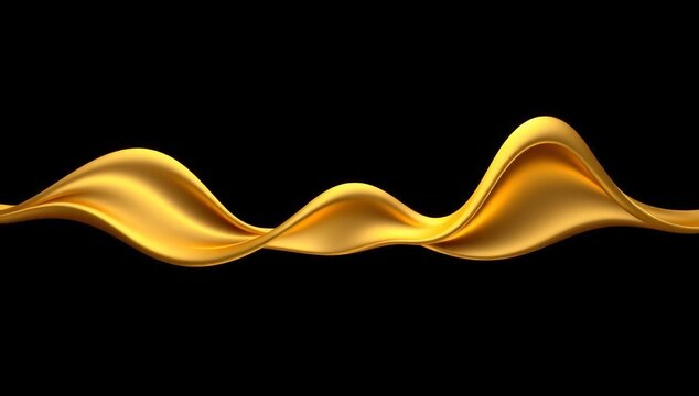 Abstract 3D Audio Waveform Gold 03