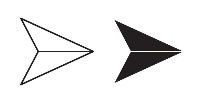 Send icon flat outline in black