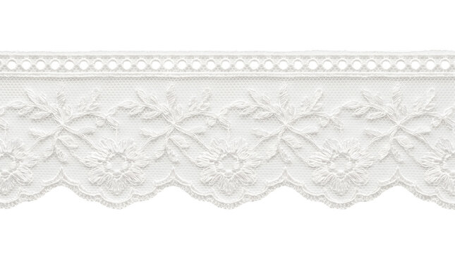 White floral lace trim
