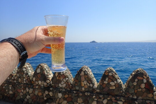 Summer Ocean Toast With Refreshing Drink