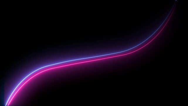 neon lines waving copy space Seamless loop animation. neon curve line modern motion. neon lights blinking lines moving animation.