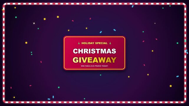 Christmas Giveaway Voucher Animation with Festive Holiday Gift Promotion