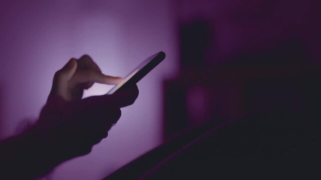 Using Smartphone App to Control Smart Lighting Colors in a Room at Night