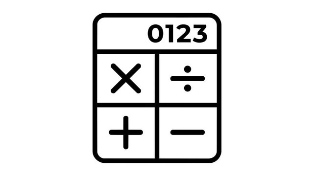 Animated calculator icon math symbols accounting financial calculation video footage