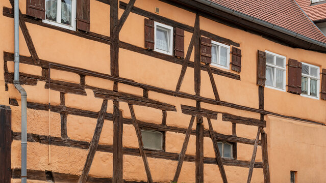Historic house facade in Dinkelsbuehl