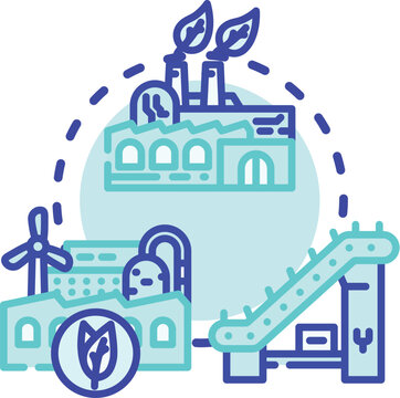 Industrial retooling process involving workers. Conveyor belt systems. Packaging. And digital interfaces. Representing business modernization. Manufacturing efficiency. And future technology adoption