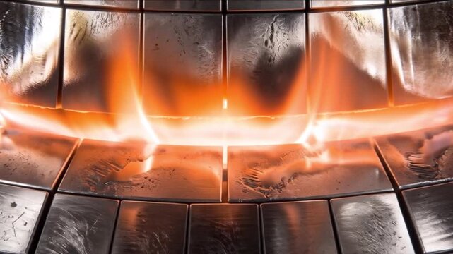 核融合炉のダイバータで超高温プラズマがタングステン板に衝突する先端技術