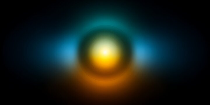 Glowing Abstract Light Sphere With Vibrant Blue And Orange Gradient Background Illumination For Modern Design