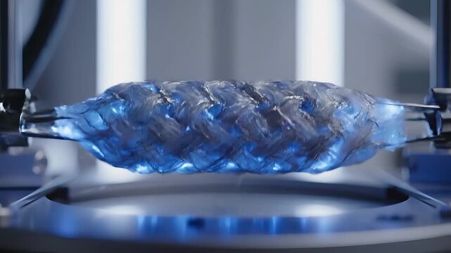 Electric plasma testing on woven composite material in industrial laboratory