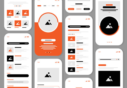 Mobile App Wireframe UI UX Design Template