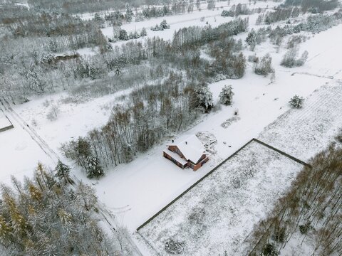 Off grid living in a peaceful cold environment