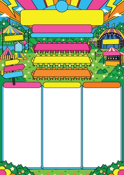 Colorful Event Table Seating Plan Template &ndash; Carnival Party Layout Chart