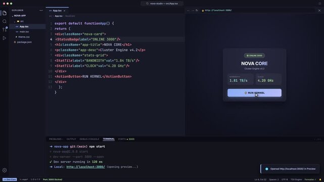 Web Developer Screen with Code and Live App Preview