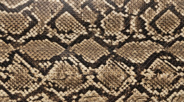 Snakeskin leather texture pattern with brown and black scales
