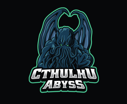Cthulhu Cosmic Horror Monster Mascot Illustration