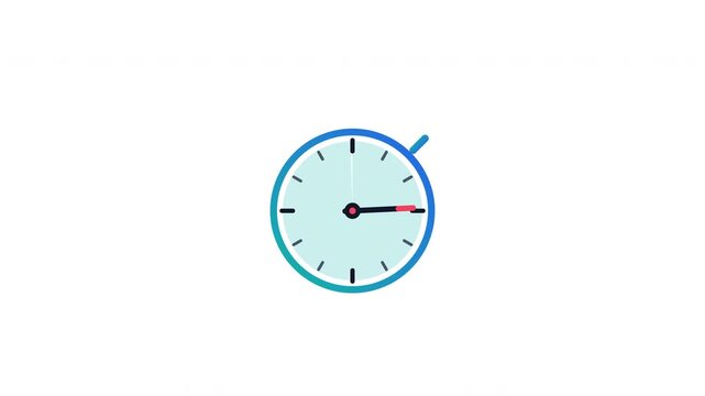 Cyan clock icons and progress indicator showing time passing