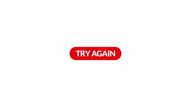 Animated try again text animation on transparent background in 4K animation with alpha channel text animation try again