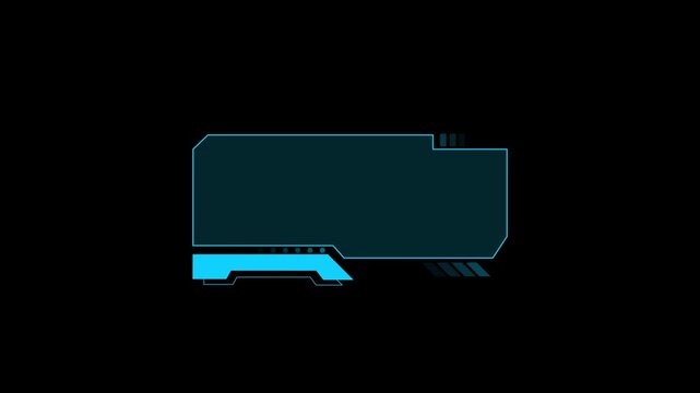 Advanced HUD frame coordinates complex database networking files. Advanced HUD frame overlays digital user interface graphics. Creative technology with professional HUD frame. Cyan HUD frame animation