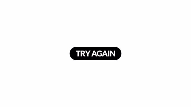 Animated try again text animation on transparent background in 4K animation with alpha channel text animation try again