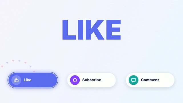 Like subscribe and comment call to action kinetic typography concept for video channel growth and audience engagement on social media animation