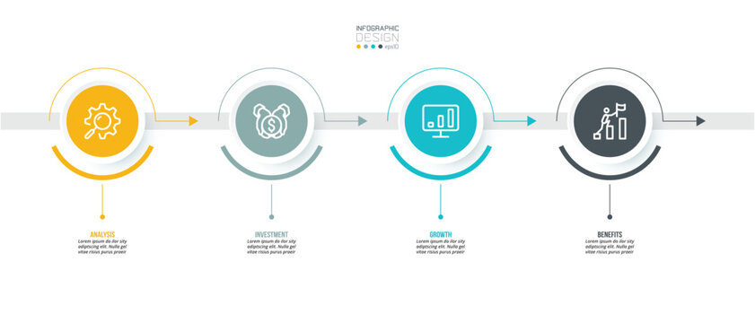 Timeline chart business infographic template.