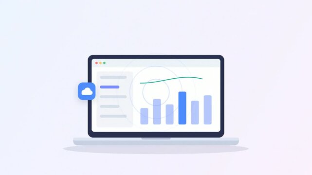 Online business services and digital solutions overview concept for cloud security analytics and support offerings flat explainer animation
