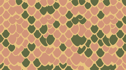 Close-up of Vibrant Fish Scale Pattern with Pink and Green Tones © CAHAYA