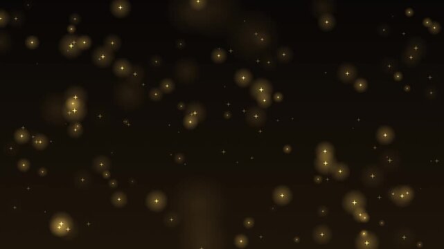 Luxury gold glitter sparkles rising seamless loop on black background, shimmering particles for awards, holiday and premium design
